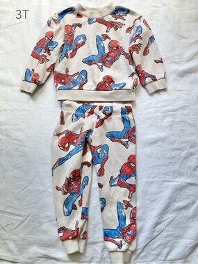 H&M 3T Toddler Boy Girl Spider-Man Superhero Sweatshirt Pants Set